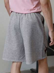 DAZY Men's Summer Letter Printed Shorts - Grey - View 2