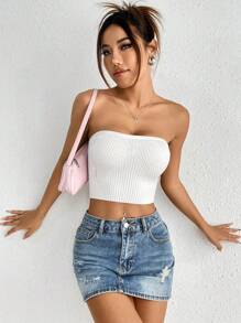 SHEIN EZwear 2入組夏季愛國編織背心套裝 - 黑與白 - 查看 4