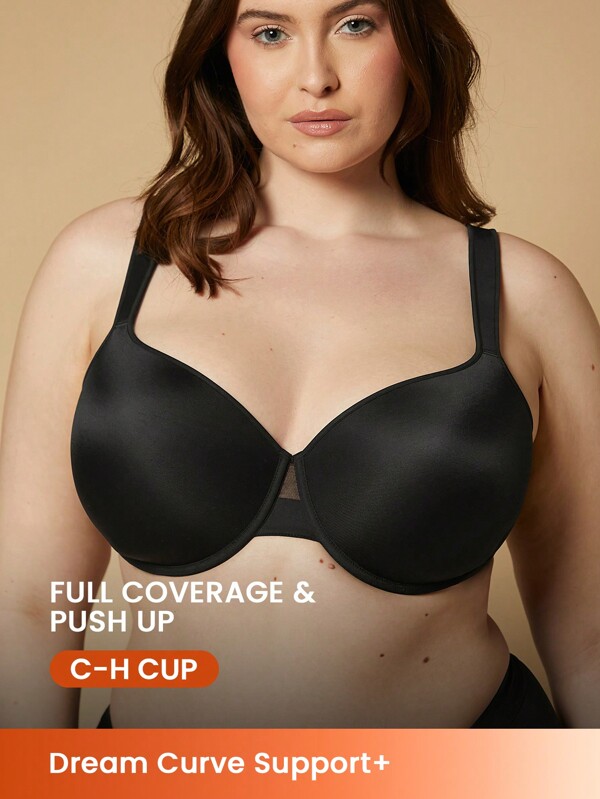 LUVLETTE Soutien-gorge push-up avec couverture complète à support de courbe plus