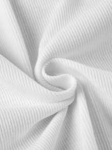 INAWLY 女士夏季脣印花圓領休閒背心 - 白色 - 查看 4