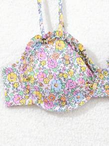 Swim Mod Women's Summer Beach Floral Frill Sexy Bikini Set, Underwire, Random Print - Multicolor - View 4