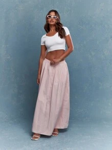 MISSGUIDED 尼龙降落伞蓬松长裙 - 粉色 - 查看 3
