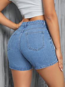 SHEIN Essnce Damen Lässig Denim Shorts für Alltags-Outfits