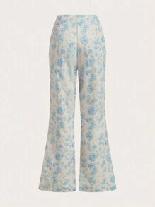 SHEIN Unity 女士浪漫印花喇叭褲 - 彩色 - 查看 2