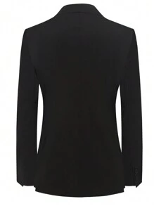 Men's Slim Fit Stylish Black Suit Jacket For Wedding And Party, Fashionable Outerwear