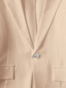 Chiquease Spring Summer Casual Patchwork Sleeves Suit Jacket - Apricot - View 7