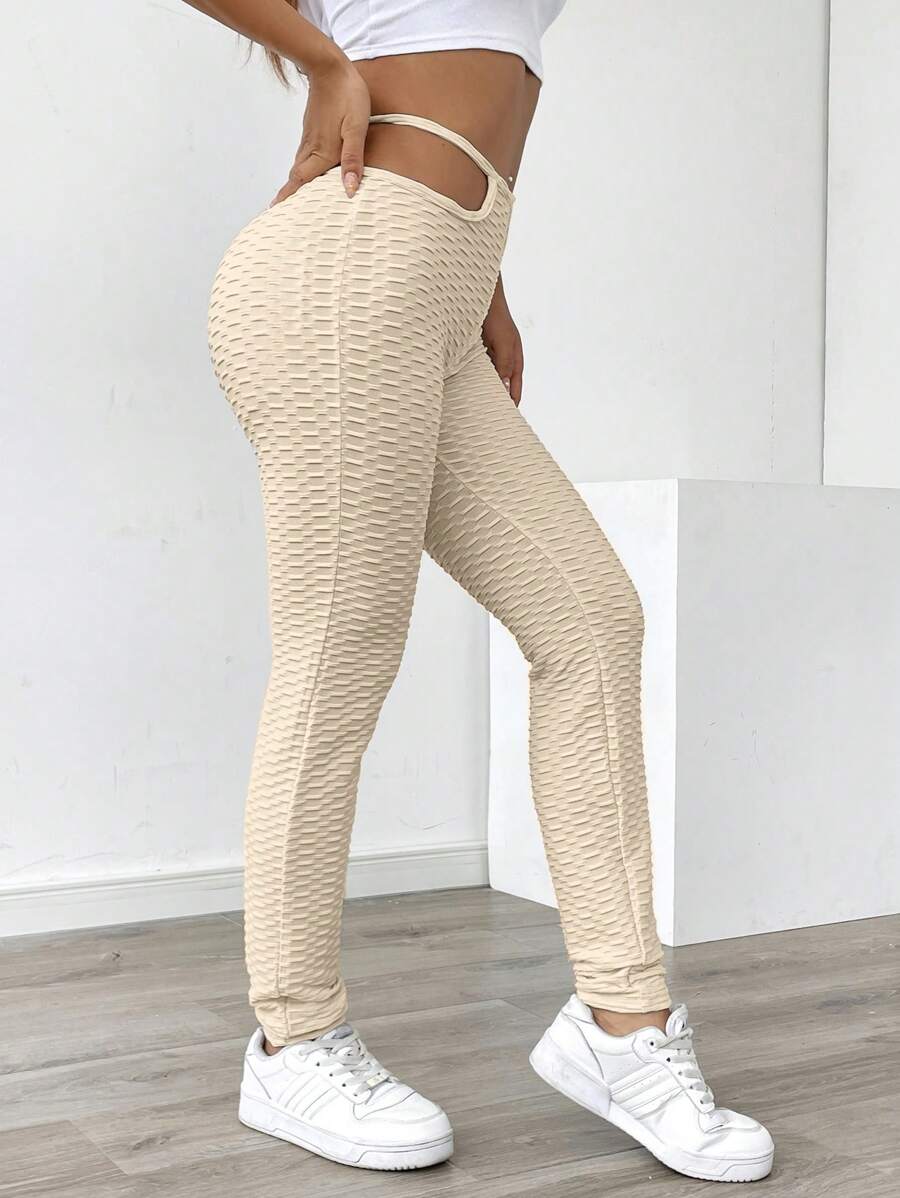 Chiquease Fitted Texture Yoga Pants, Slimming Fall Cloth For Women