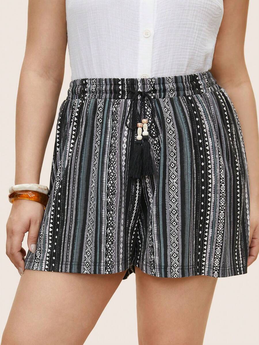 INAWLY Women's Vintage-Style Printed Minimalist Daily Shorts - Multicolor - View 1