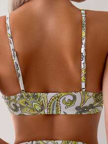 SHEIN Swim Sexy Women Bikini Set, Printed, Wireless, 2 Pieces,Summer Beach - Multicolor - View 4