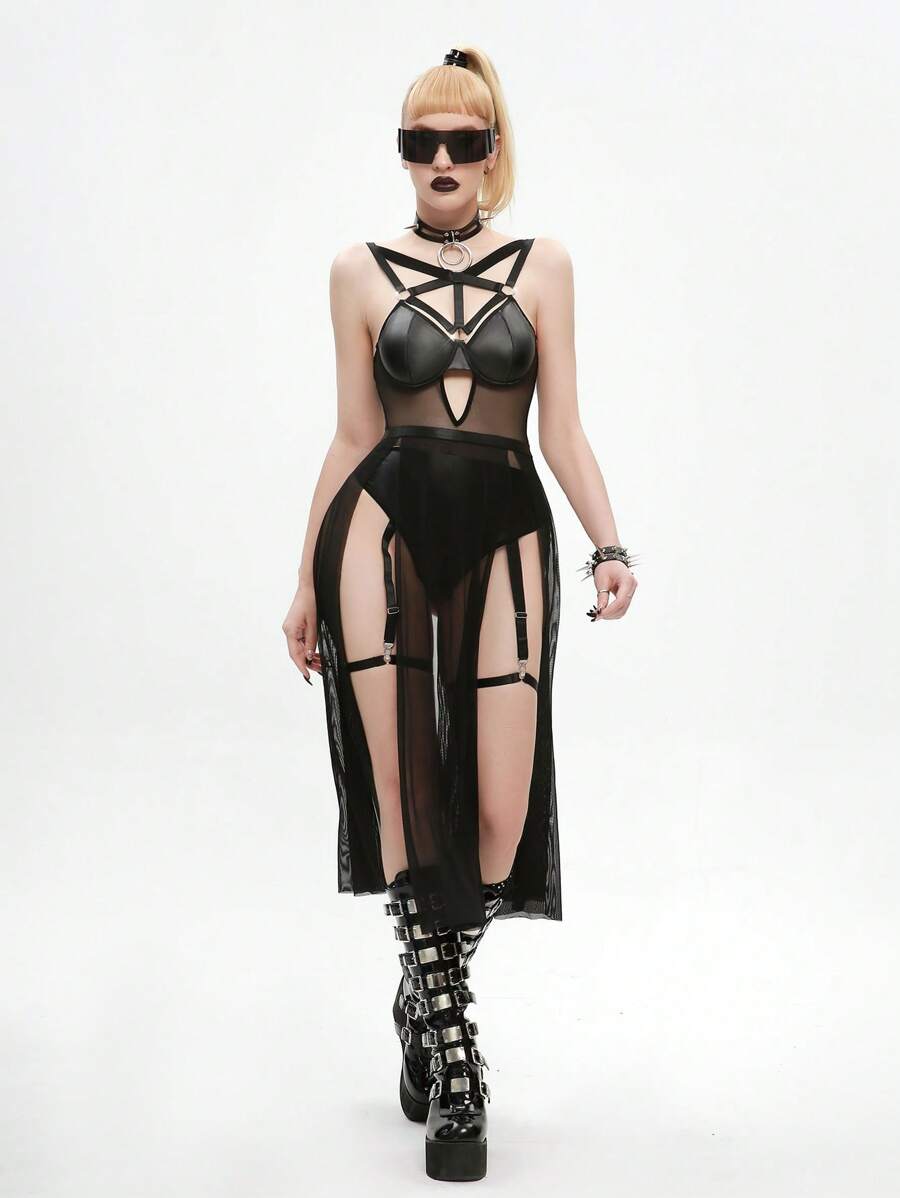 女士性感內衣 - 黑色 - 查看 1