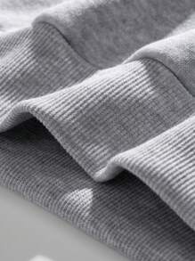 Sudadera con capucha térmica minimalista estampada para hombres - Gris - Ver 3