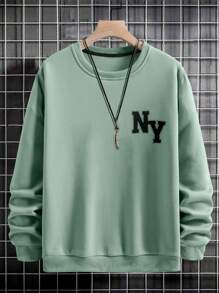 RueChic Felpa con grafica a lettera e spalle a goccia senza t-shirt per uomo