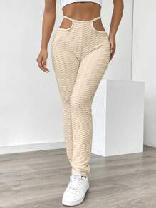 Chiquease Fitted Texture Yoga Pants, Slimming Fall Cloth For Women