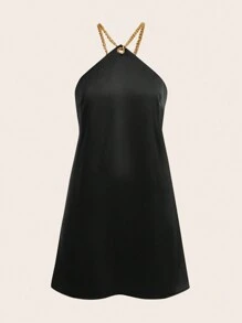 Firerie Women's Sexy Necklace Straps Bodycon Dress - Black - View 6