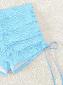 SHEIN Swim Summer Beach Halter Triangle Drawstring Side Bikini