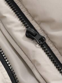 DAZY Áo khoác nữ dài tay đơn giản phối màu, có đệm, mặc hàng ngày, quần áo mùa đông cho nữ, áo khoác mùa đông cho nữ - Nhiều màu - Xem 13