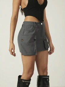 SHEIN Unity Ladies' Plain Simple Daily Wear Skirt