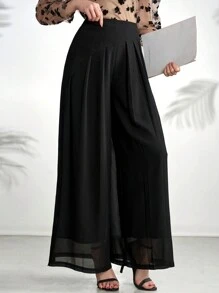 Modelyn Women's Solid Color Simple Daily Trousers - Black - View 1