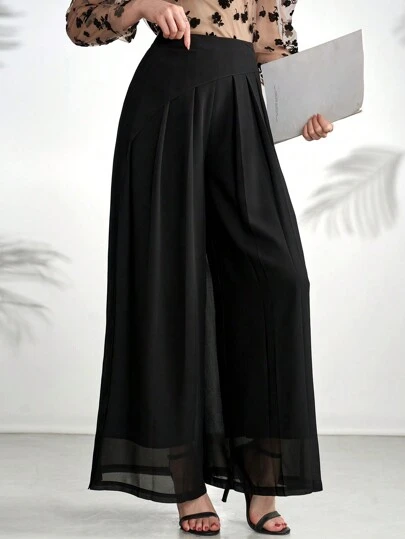 Modelyn Pantalones diarios simples de unicolor para mujeres