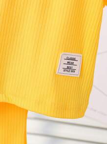 SHEIN Playful Pals 女婴休闲 Polo 衫短袖上衣和喇叭裤套装