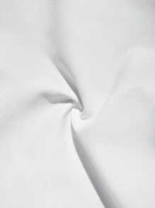 Slaydiva 优雅通勤派对宽松纯白色长袖立领迷你连衣裙下摆抽绳调节女装秋季-E