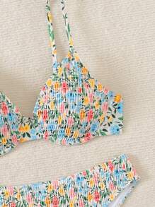 SHEIN Swim Dames ditsy bloemen halternek sexy bikiniset voor zomerstrand