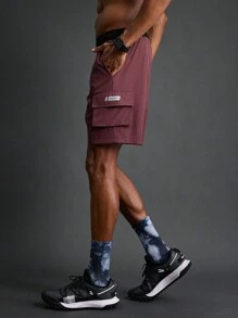 Manfinity Sport Corelite Boyfriend-Stil Herren einfarbige Shorts für den täglichen Sport, Jogginghose - Kaffeebraun - Übersicht 5