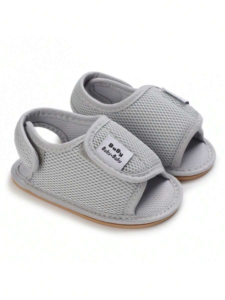 Summer Fashion Versatile Mesh Minimalist Casual Style Infant/Toddler Sandals And Slippers - Grey - View 1