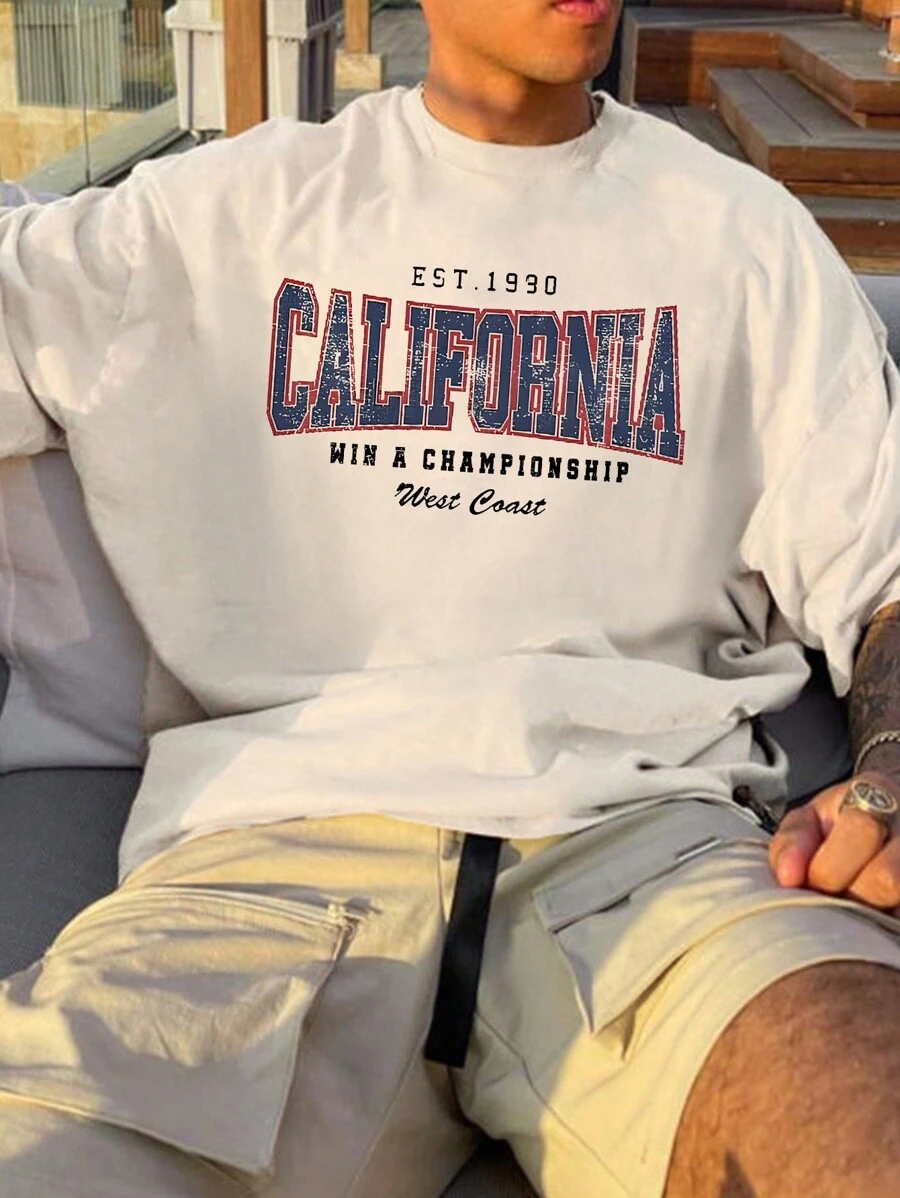 Men Letter Graphic Tee