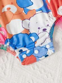 Cute Panda Pattern Knitted Bodysuit For Baby Girls - Multicolor - View 4