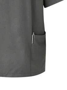 SHEIN TaskFit Plus Size Short Sleeve And Long Pants  Uniform Set, Plus Size Uniform & Scrub - Grey - View 10