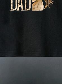 Young Boy Customized Printed Short Sleeve T-Shirt Style Hit  Summer Tops  Thanksgiving - Black - View 6