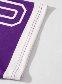 ROMWE MEN Street Life Men's Racing Icon Printed Short Sleeve T-Shirt, School - Purple - View 5