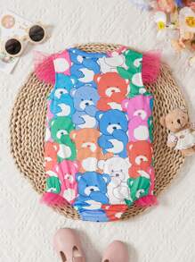 Cute Panda Pattern Knitted Bodysuit For Baby Girls - Multicolor - View 2