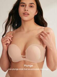 LUVLETTE Black Strapless Sexy Push-Up Deep-V No-Show Basic Half Chic & Cozy Lingerie As Outerwear Bra