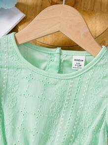 Baby Girls'  Elegant Lace Jumpsuit, Suitable For Outings In Spring And Summer
