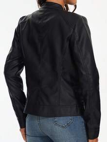 Jaqueta com Zíper e Gola Elevada Fashionable e Versátil