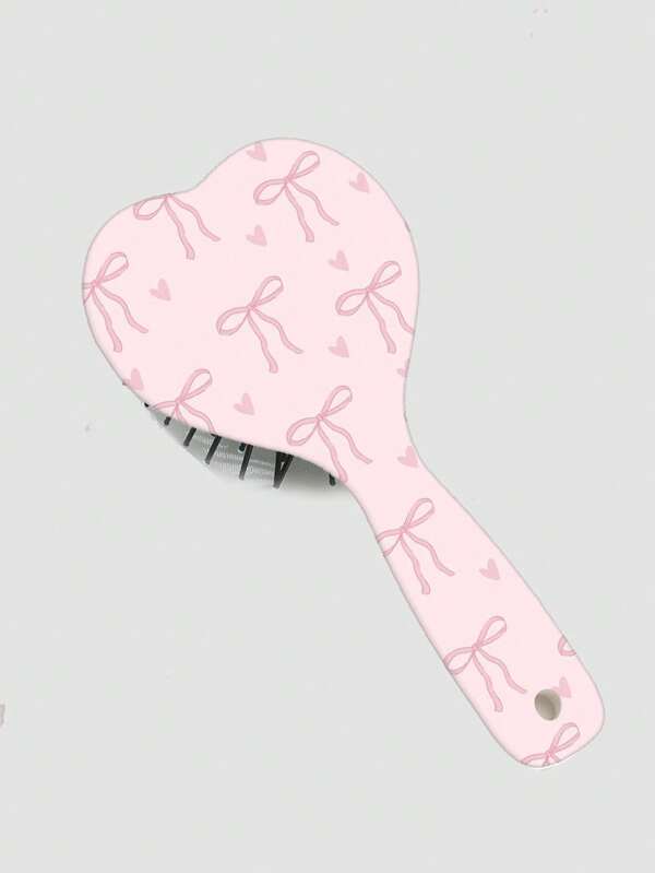 ROMWE Kawaii 1pc Bowknot Pattern Printed Large Paddle Air Cushion Massage Hair Comb For Home Use