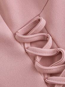 SHEIN MOD 粉色束腰開衩夏季女裝連身裙，商務休閒裙，婚禮女裝裙，粉色夏季女裝連身裙，性感連身裙，修身晚禮服 - 粉色 - 查看 3