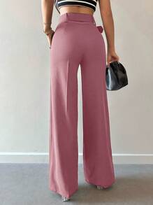 EURMUSE Women's Solid Color Waist Belt, Simple Style, Perfect Match For Dress Pants - Dusty Pink - View 2