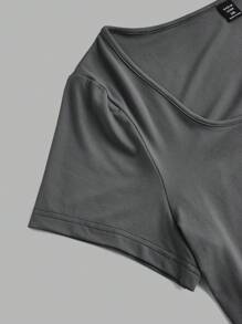SHEIN EZwear 3 件/套大码女式圆领短袖短款休闲紧身 T 恤夏季 - 彩色 - 查看 3