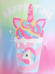 New Knitted Summer Dress For Baby Girls, With Digital Printed Ice Cream Motif, Tie-Dye Effect, And Fashionable Printed & Layered Mesh Design - Multicolor - View 6