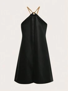 Firerie Women's Sexy Necklace Straps Bodycon Dress - Black - View 7