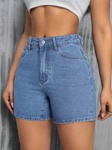 SHEIN Essnce Damen Lässig Denim Shorts für Alltags-Outfits