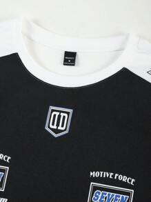 Manfinity EMRG Men's Summer Letter Print Round Neck Short Sleeve Casual T-Shirt