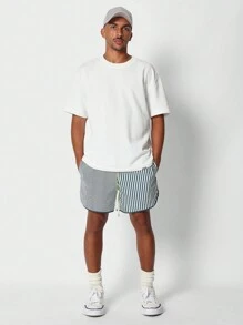 SUMWON Đồ bơi ngắn bằng vải nylon có in toàn bộ - xanh quân đội - Xem 3