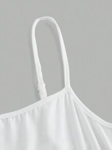 SHEIN Essnce Women's Summer Casual Solid Color Spaghetti Strap Skinny  Knitted Solid Color Cami Romper Set, 5pcs Airport Outfit Sport - Multicolor - View 4