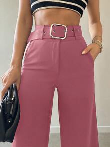 EURMUSE Women's Solid Color Waist Belt, Simple Style, Perfect Match For Dress Pants - Dusty Pink - View 4