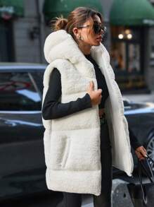 EURMUSE Teddy Bear Puffer Jacket - White - View 4