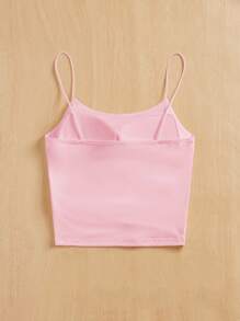 SHEIN Essnce Women  Tight-Fitting Round Neck Chest Pad Breathable Summer Basic Camisole Women Tops Bra Free Camisole Top - Pink - View 2